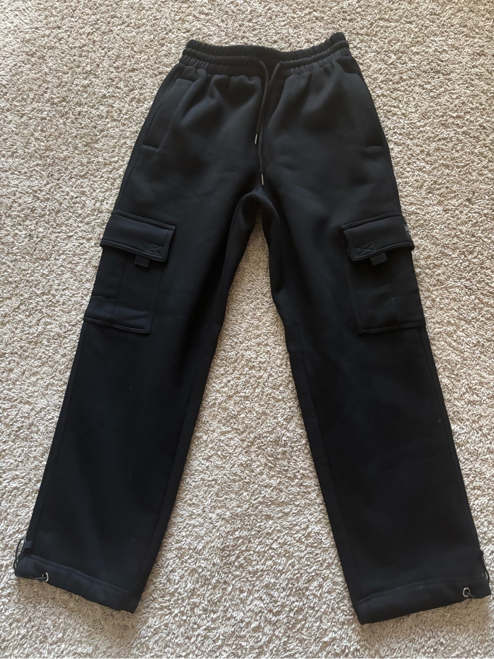 Men's Black Cargo Jogger Pants with Utility Pockets